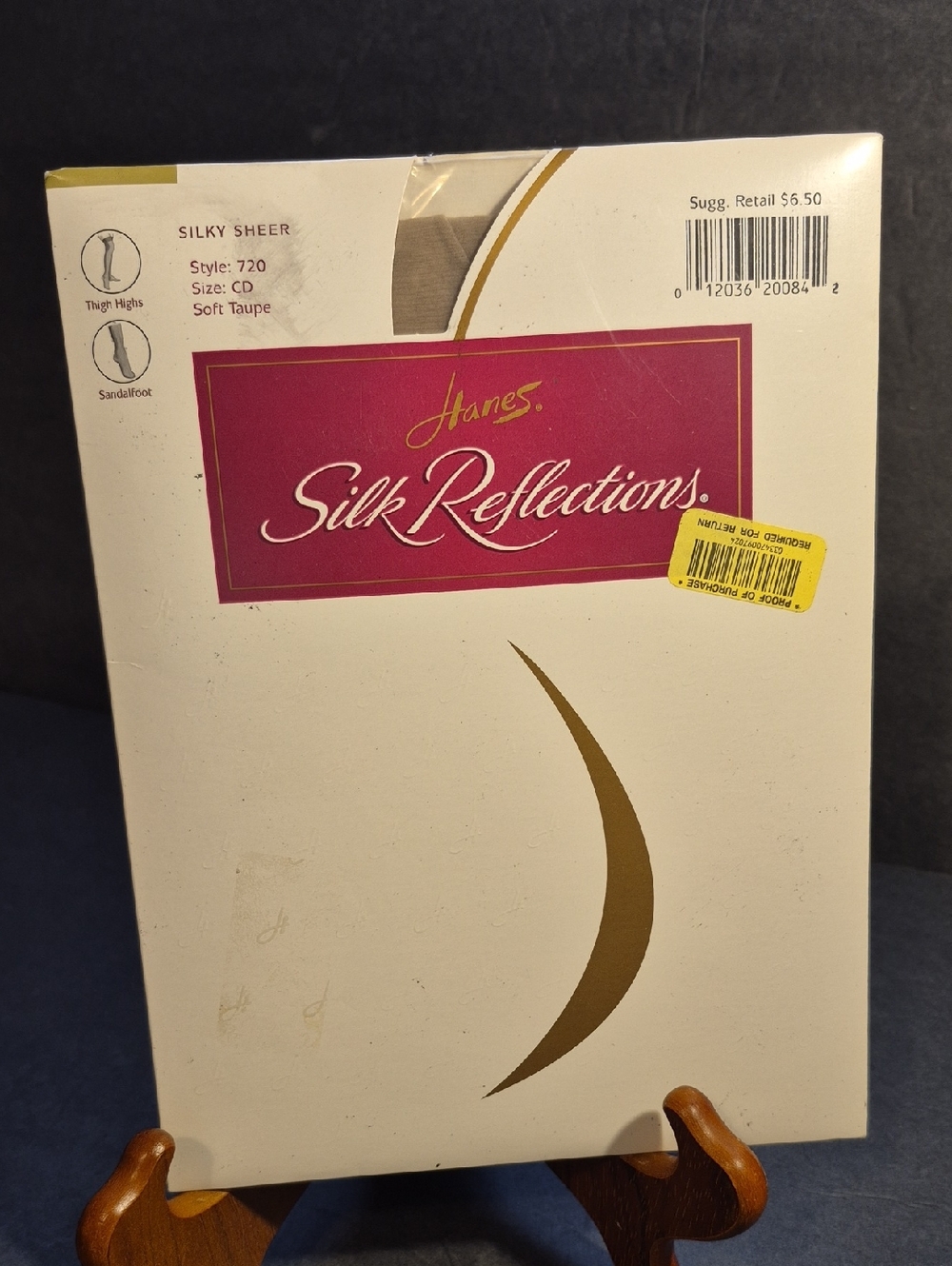 Vintage Hanes Silky Reflections Silky Sheer Soft Taupe Thigh High Stockings CD